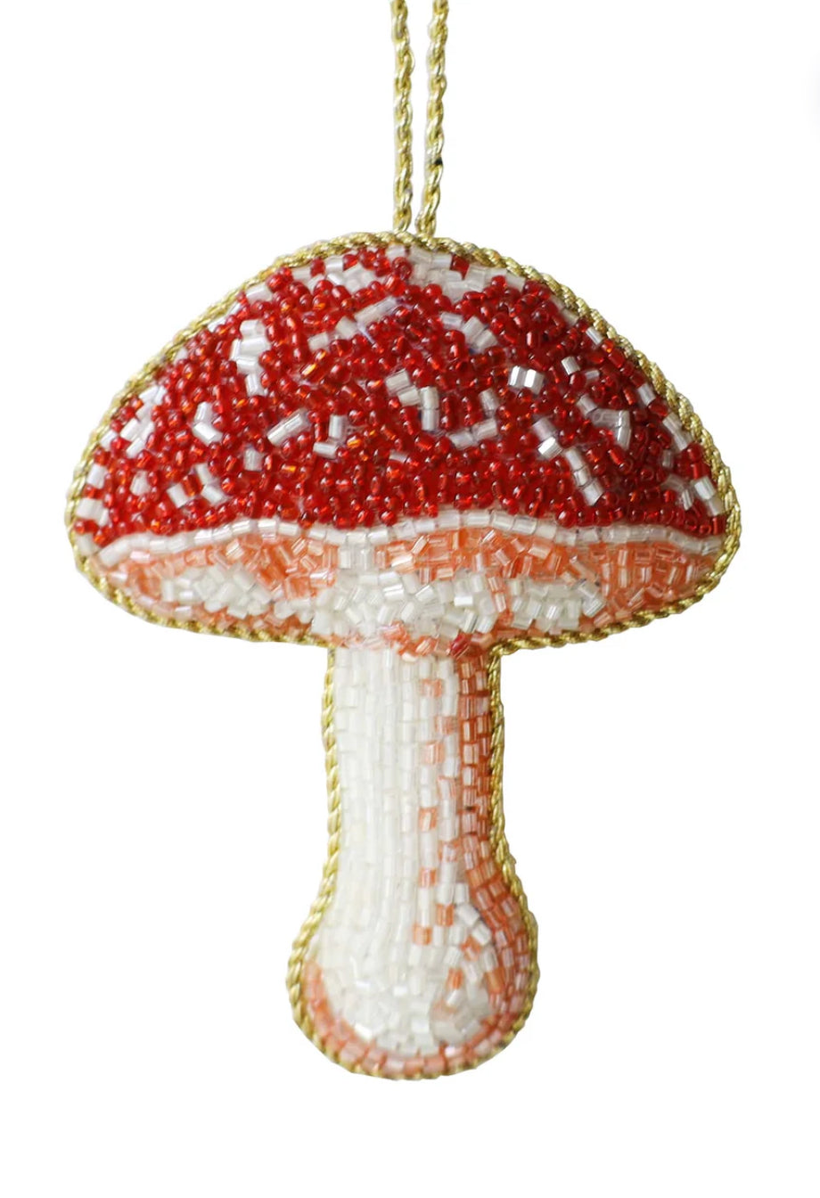 Beaded Mushroom Bag Charm