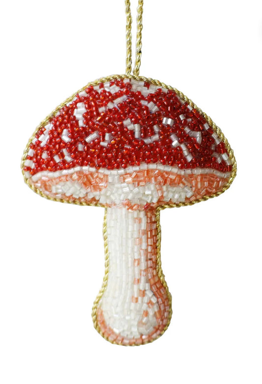 Beaded Mushroom Bag Charm